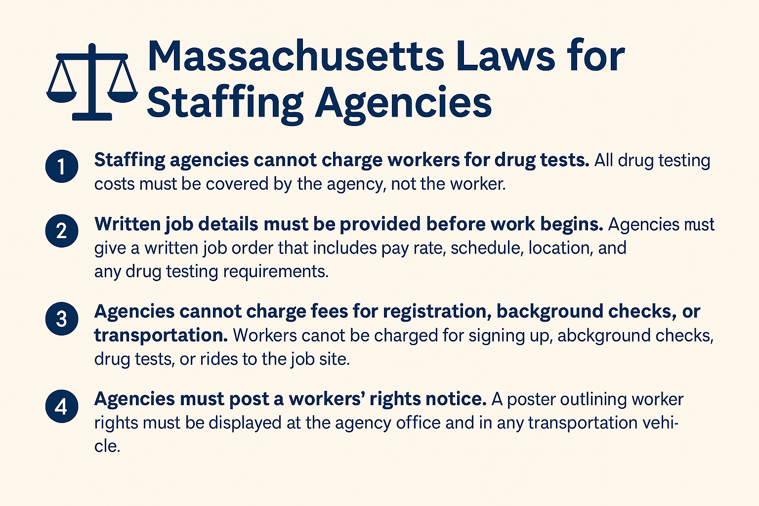 Massachusetts drug test laws for boston staffing agencies